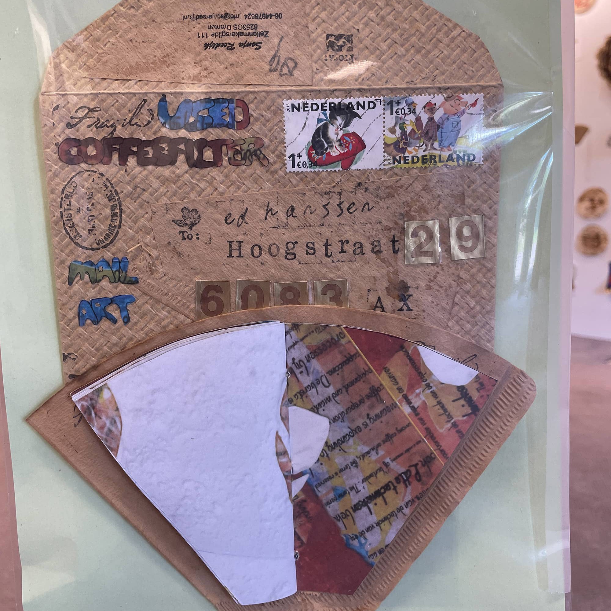 Expositie: Used coffee filter mail art project @ NO ART FASHION
